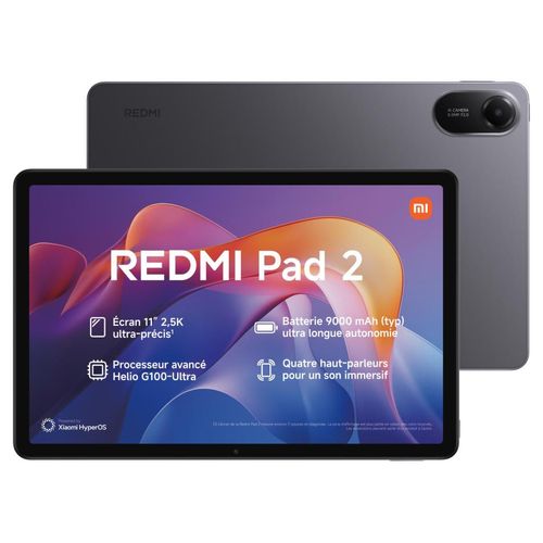 Tablette Tactile  Redmi Pad 2 11 Wifi 256 Go Gris