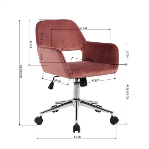 Fauteuil De Bureau En Velours Ajustable