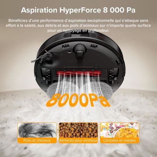 Qr 598 - Aspirateur Robot Laveur - 8000 Pa - Station Multifonctionnelle - Anti-enchevetrement