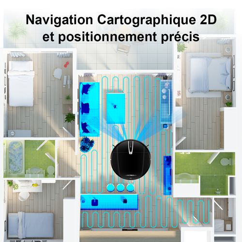 V3S PRO - Aspirateur robot - 4000 Pa -Gyro - Autonomie 120 mn - Batterie 4400mAh