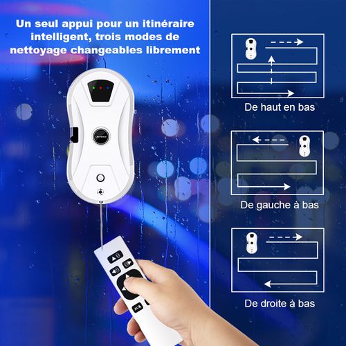 Robot Lave Vitre YW610 - Haute performance, rservoir d'eau 30mL，Dix chiffons de nettoyage