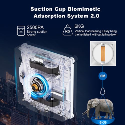 Robot Lave-Vitre - LIECTROUX - YW710 - Double Pulvrisation - Assistant vocal - Vitesse 3,5 minm