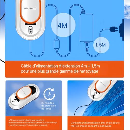 Robot Laveur de Vitres -HCR-09 - AI - Télécommande - Nettoyage rapide-Dix torchons