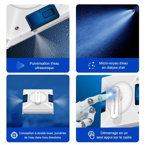 Robot Lave Vitres YW509 – Pulvérisation 4 Buses / 3 Directions – Réservoir 100mL  – APP