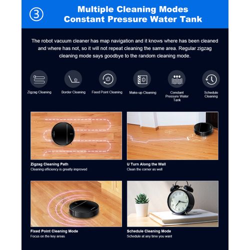 M7S PRO - Aspirateur robot -4000 Pa - gyro - Autonomie 120 mn - Batterie 4400mAh