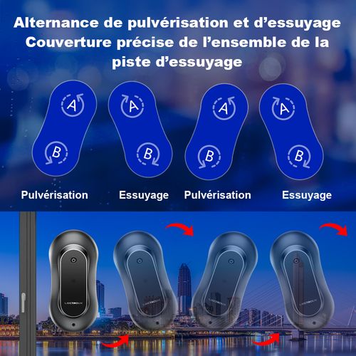 Robot Lave Vitre YW810 - Contrle APP - Double Pulvrisation - 10 Lingettes