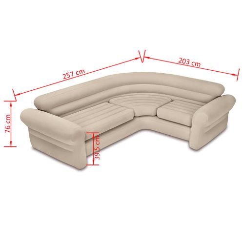 Canapé D'angle Gonflable Pvc 257x203x76 Cm 68575np Lit Gonflable Salle De Séjour Intérieur