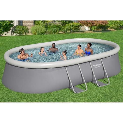 Kit Piscine Hors Sol Autoportante Fast Set - 488 X 305 X 107cm - Ovale (avec Filtre, Échelle, Bâche)
