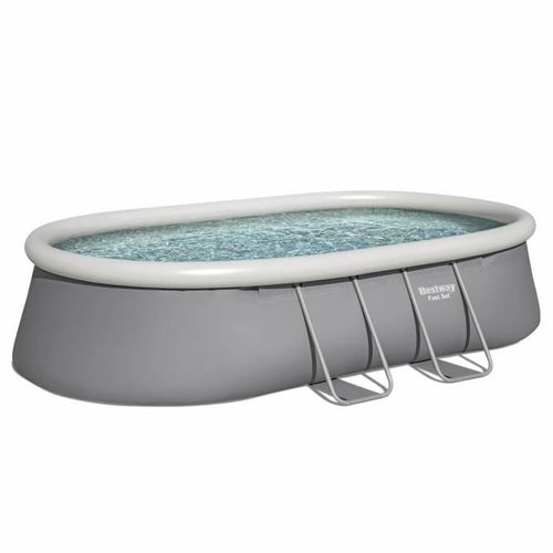 Kit Piscine Hors Sol Autoportante Fast Set - 488 X 305 X 107cm - Ovale (avec Filtre, Échelle, Bâche)