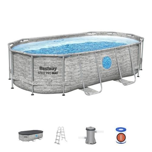 Kit Piscine Hors Sol Tubulaire Bestway - Steel Pro Max™- 427 X 250 X 100 Cm - Ovale (filtre)
