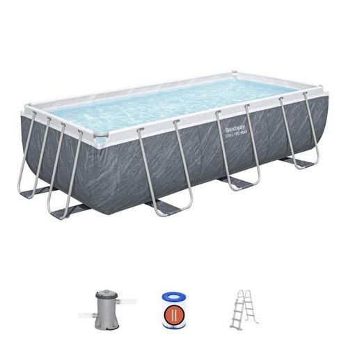 Kit Piscine Hors Sol Tubulaire Bestway - Steel Pro Max - 404 X 201 X 100 Cm -rectangulaire (filtre )