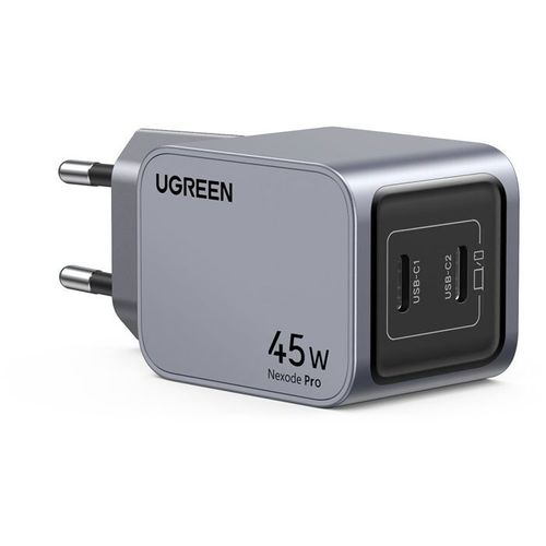 Chargeur Secteur - Gan 2 Ports USB-c - 45w - Gris