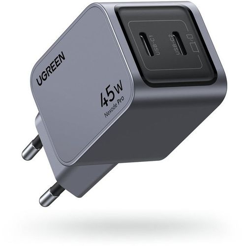 Chargeur Secteur - Gan 2 Ports USB-c - 45w - Gris