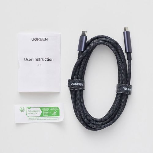 Câble Data USB-c Vers USB-c - Pd 100w - Nylon - 1 M - Noir