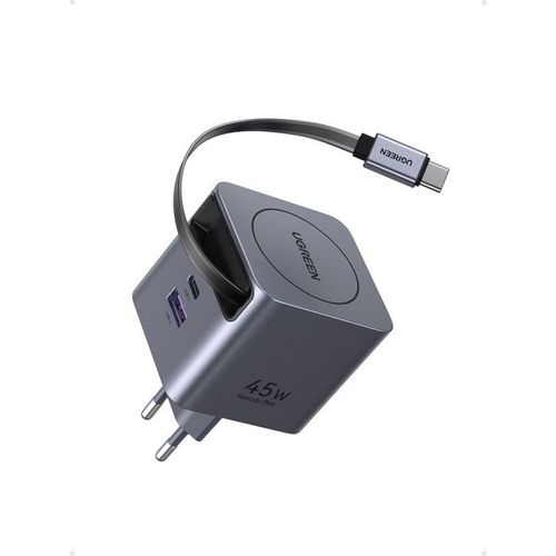 Chargeur Secteur - 65w - USB-a Et USB-c - Rétractable