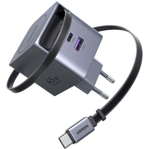 Chargeur Secteur - 65w - USB-a Et USB-c - Rétractable