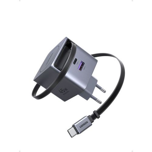 Chargeur Secteur - 65w - USB-a Et USB-c - Rétractable