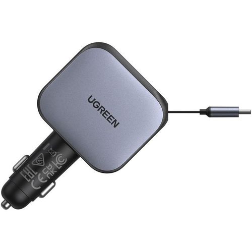 Chargeur Voiture - 90w - USB-a Et USB-c - Rétractable - Noir