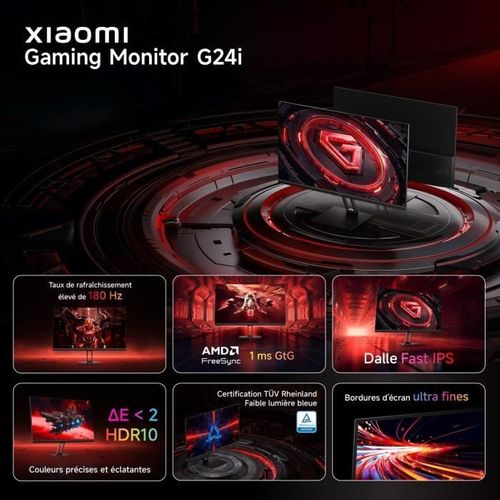 Ecran PC Gamer - G24i - 23,8 - Fast Ips - 180 Hz - 1 Ms - Noir
