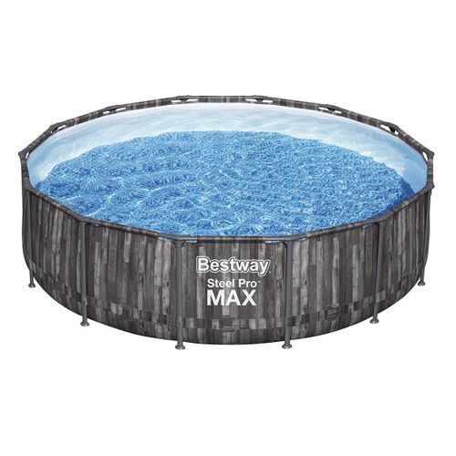 Piscine Tubulaire Steel Pro Max Décor Bois Ronde 4,27 X 1,07 M