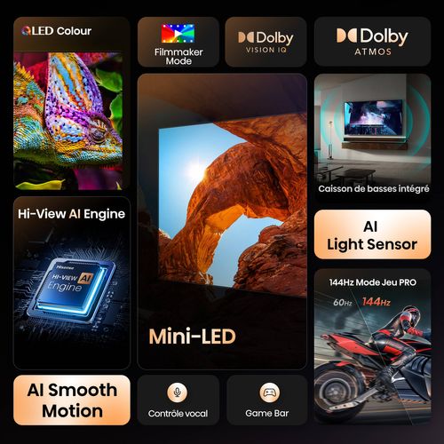 Téléviseur MiniLED 50'' 126 cm HISENSE 50U7Q