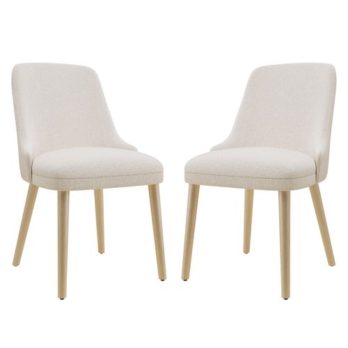 Lot De 2 Chaises Salle à Manger Dossier Haut, Style Vintage Chic, Assise Confortable, Beige