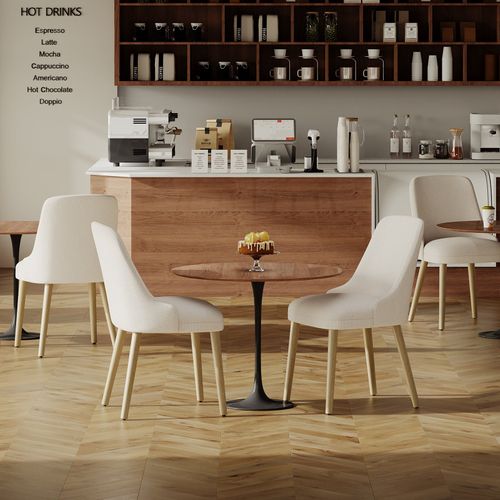 Lot De 2 Chaises Salle à Manger Dossier Haut, Style Vintage Chic, Assise Confortable, Beige