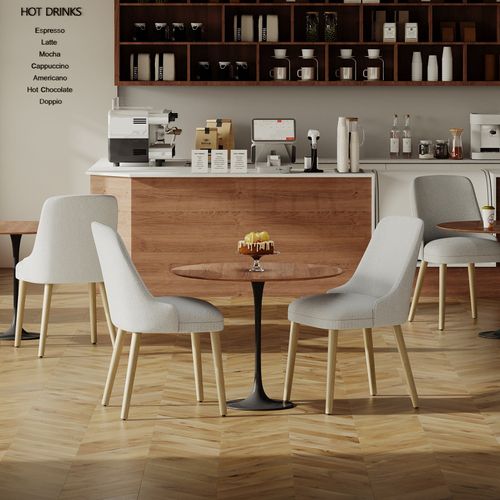 Lot De 2 Chaises Salle à Manger Dossier Haut, Style Vintage Chic, Assise Confortable, Gris Clair