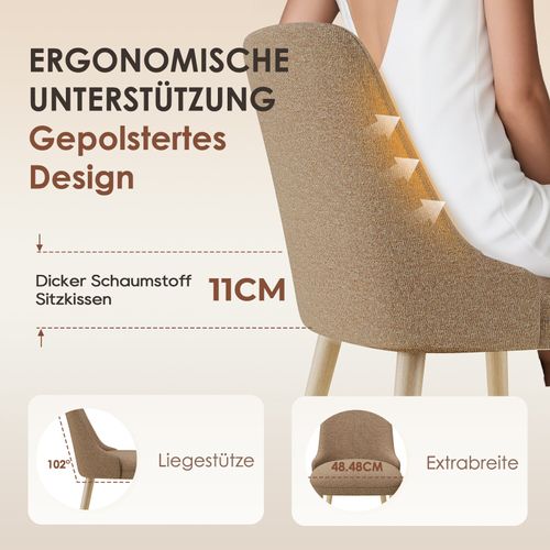 Lot De 2 Chaises Salle à Manger Dossier Haut, Style Vintage Chic, Assise Confortable, Marron