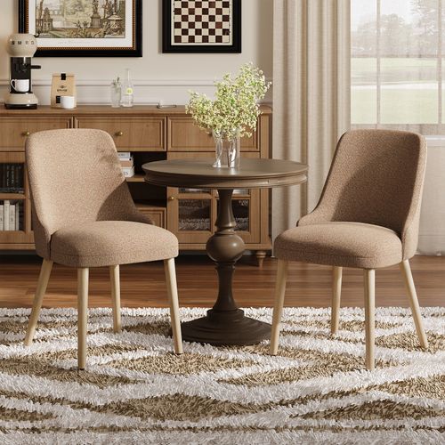 Lot De 2 Chaises Salle à Manger Dossier Haut, Style Vintage Chic, Assise Confortable, Marron