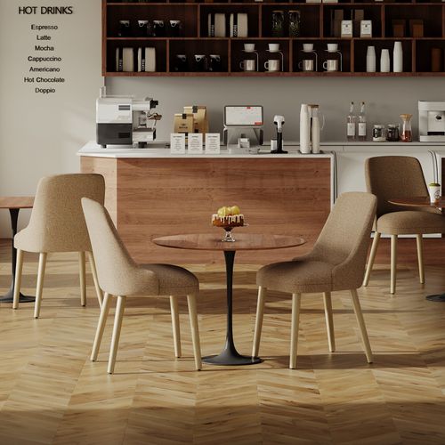 Lot De 2 Chaises Salle à Manger Dossier Haut, Style Vintage Chic, Assise Confortable, Marron