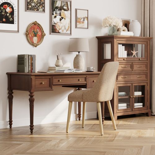 Lot De 2 Chaises Salle à Manger Dossier Haut, Style Vintage Chic, Assise Confortable, Marron