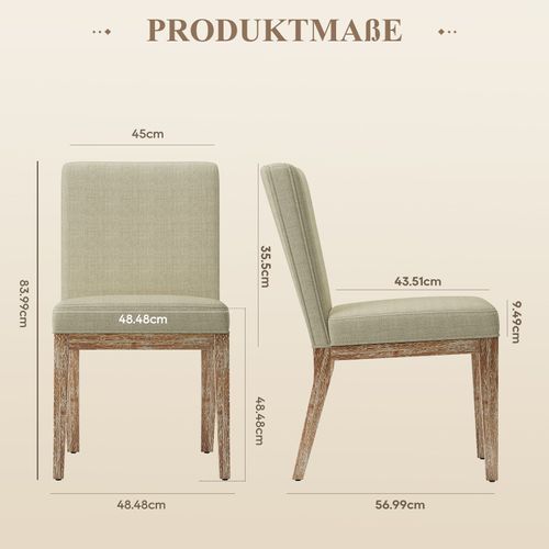 Lot De 2 Chaises Salle à Manger Design Rétro Élégant, Dossier Haut, Bois Robuste, Noir