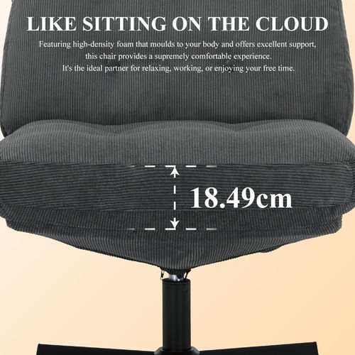 Chaise De Bureau, Assise Large En Mousse Mémoire, Confort Et Soutien, Usage Bureau Et Maison, Gris