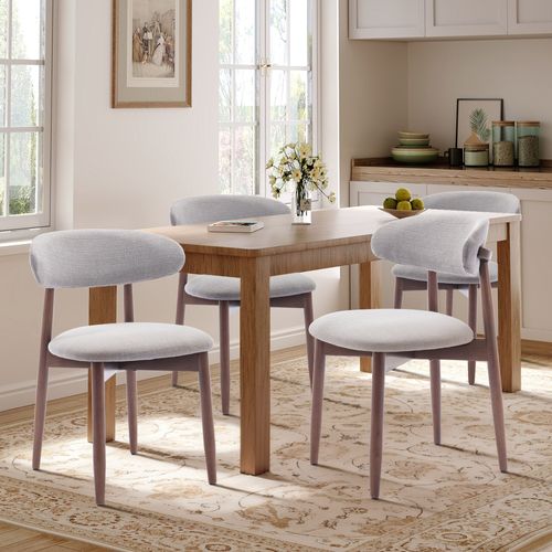 Lot De 2 Chaises De Salle à Manger, Assise En Mousse Haute Densité, Dossier Ergonomique, Gris