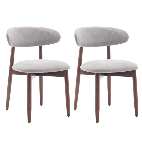 Lot De 2 Chaises De Salle à Manger, Assise En Mousse Haute Densité, Dossier Ergonomique, Gris