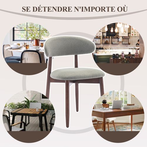 Lot De 2 Chaises De Salle à Manger, Assise En Mousse Haute Densité, Dossier Ergonomique, Vert