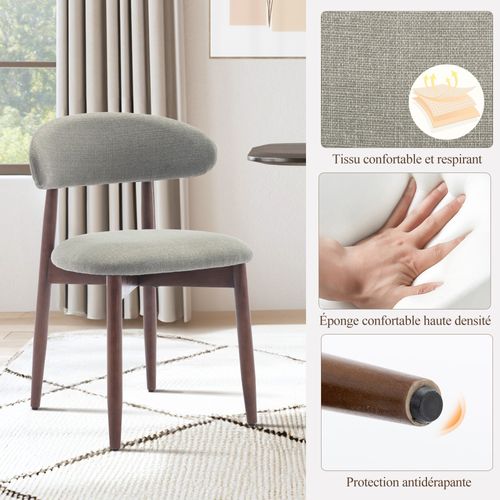 Lot De 2 Chaises De Salle à Manger, Assise En Mousse Haute Densité, Dossier Ergonomique, Vert