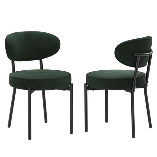 Lot De 2 Chaises De Salle à Manger Modernes, Pieds Métal Robustes Et Assise Ultra-confortable, Vert