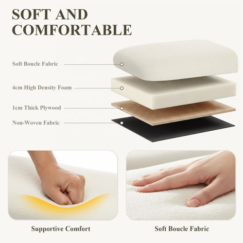 Bout De Lit Avec Couvercle Réversible, Repose-pieds, Beige