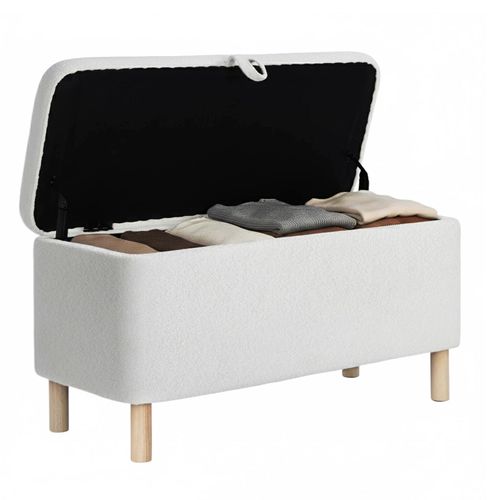 Bout De Lit Avec Couvercle Réversible, Repose-pieds, Beige