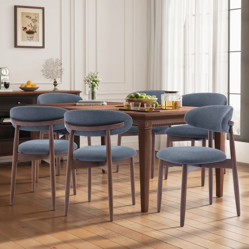 Lot De 2 Chaises De Salle à Manger, Assise En Mousse Haute Densité, Dossier Ergonomique, Bleu
