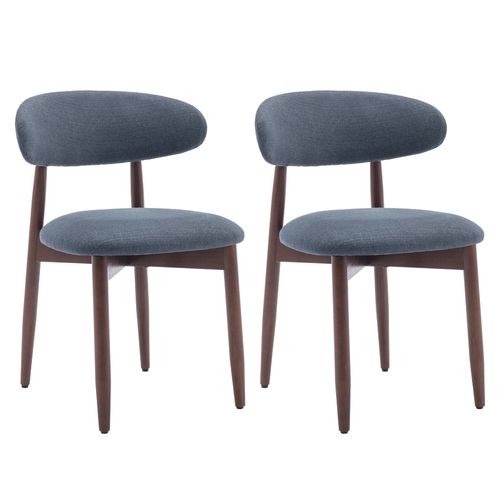 Lot De 2 Chaises De Salle à Manger, Assise En Mousse Haute Densité, Dossier Ergonomique, Bleu