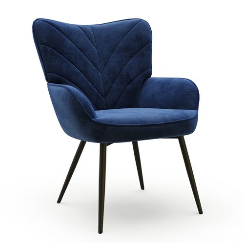 Fauteuil Moderne à Motif Feuille, Design Simple Et Naturel, Salon Et Bureau, Bleu