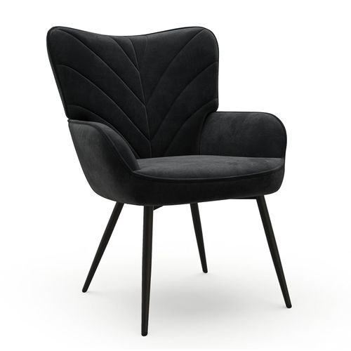 Fauteuil en Tissu, Design Simple Et Naturel, Salon Et Bureau, Noir