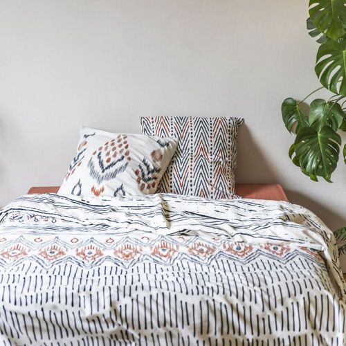 Parure De Lit 100% Coton 57 Fils Ethnic Taille 240x260 Cm