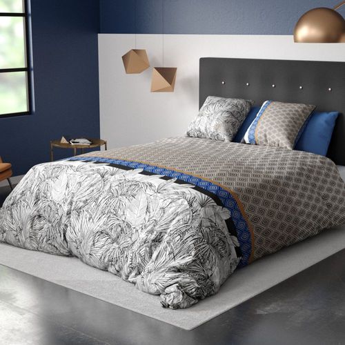 Housse De Couette Et Taie D'oreiller 100% Coton 57 Fils Toki Taille 240x260 Cm