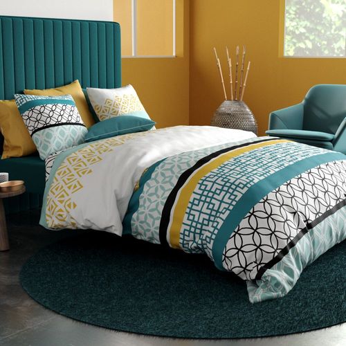 Housse De Couette Et Taie D'oreiller 100% Coton 57 Fils Citedor Taille 240x260 Cm