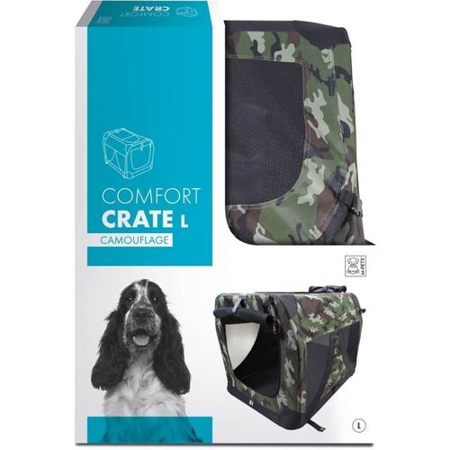 Caisse De Transport - M Pets - Comfort Crate L - Camouflage - Pliable - Cadre Métallique