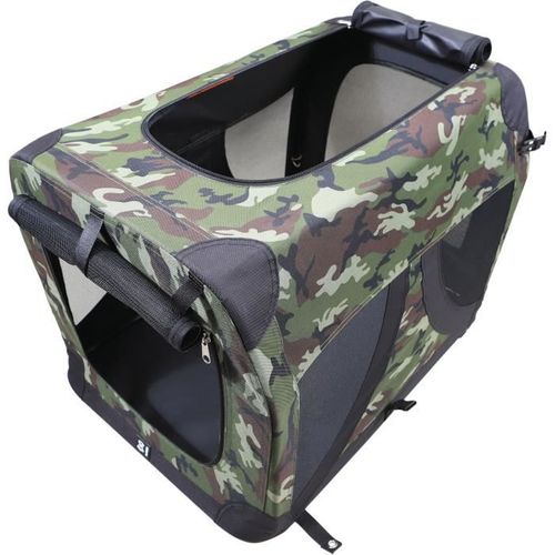 Caisse De Transport - M Pets - Comfort Crate L - Camouflage - Pliable - Cadre Métallique